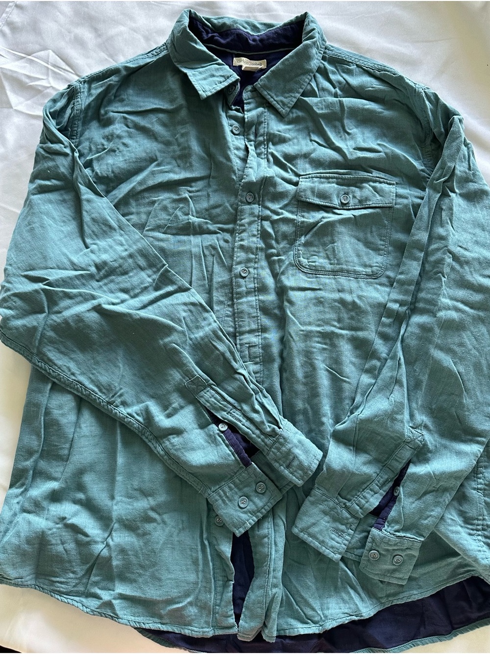 Men's Casual Button-Down Shirt - Teal Green